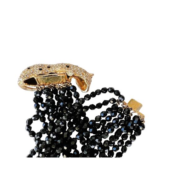 Kenneth Jay Lane Duchess of Windsor Beaded Torsade Leopard Choker Necklace Rare! - Picture 6 of 6